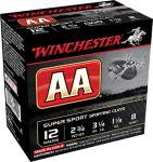 Winchester Ammo Aa, Win Aasc129    Aa Spt Cly   11/8             25/10