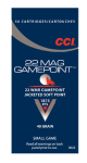 Cci Gamepoint, Cci 0022  22 Wmr 40 Gamepoint                50/40