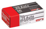 Aguila Target & Range, Aguila 1e252110 25auto       50 Fmj          50/20