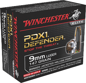 Winchester Ammo Pdx1 Defender, Win S9mmpdb1  9mm     147 Pdx                20/10