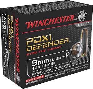 Winchester Ammo Pdx1 Defender, Win S9mmpdb   9mm     124 Pdx                20/10