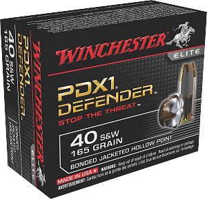 Winchester Ammo Pdx1 Defender, Win S40swpdb  40s     165 Pdx                20/10